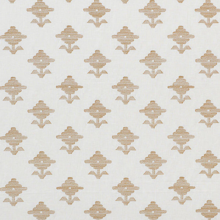 Schumacher Rubia Embroidery Ivory Fabric 74160