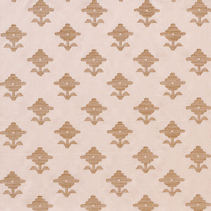 Schumacher Rubia Embroidery Blush Fabric Sample 74161