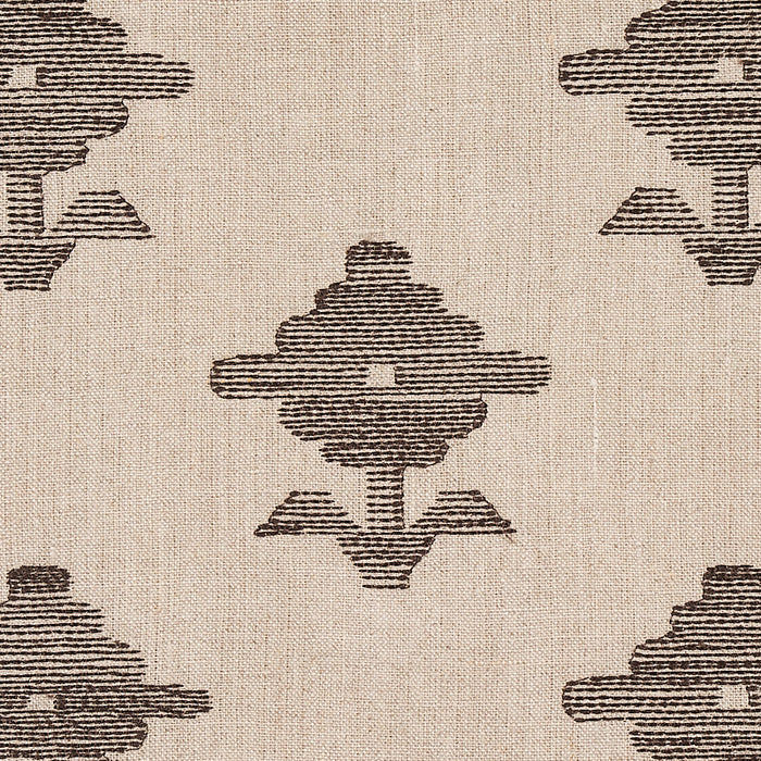 Schumacher Rubia Embroidery Brown Fabric 74165