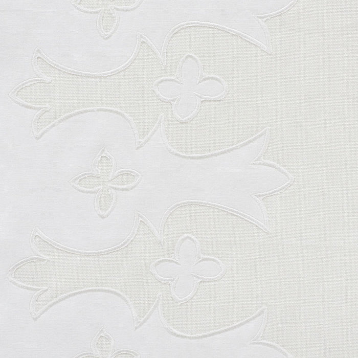 Schumacher Bergama Applique White & Ivory Fabric Sample 74180