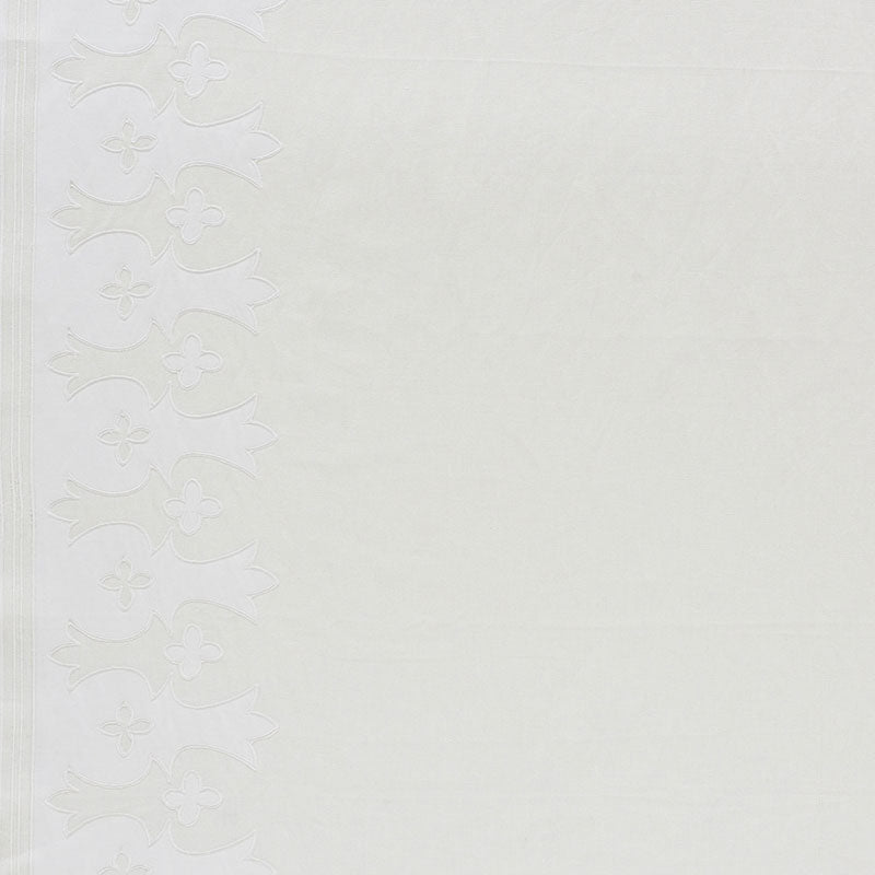 Schumacher Bergama Applique White & Ivory Fabric 74180