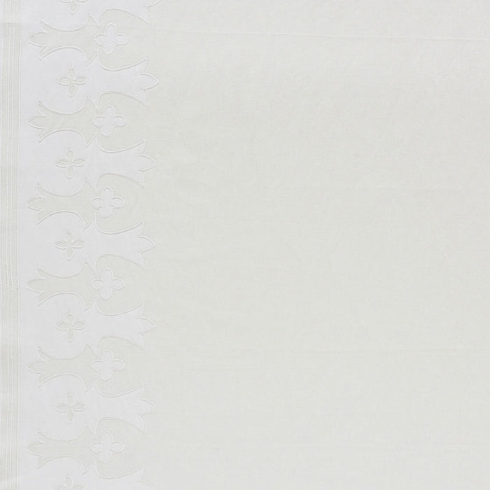 Schumacher Bergama Applique White & Ivory Fabric 74180