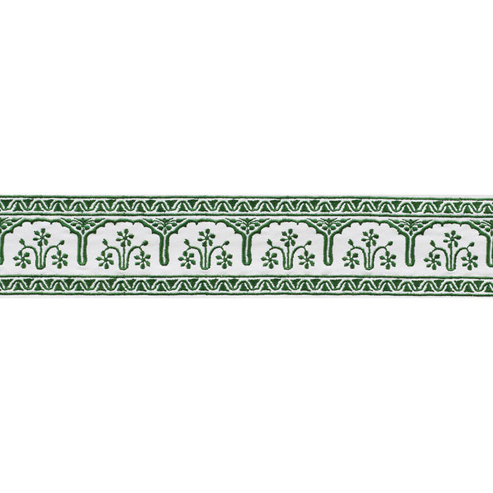 Schumacher Nikola Tape Emerald Trim Sample 74192