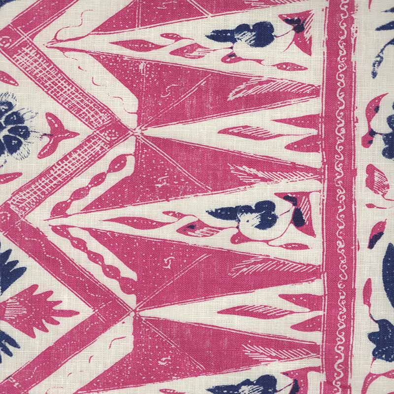 China Seas Biron Batik Magenta/new Navy Fabric 7420-08