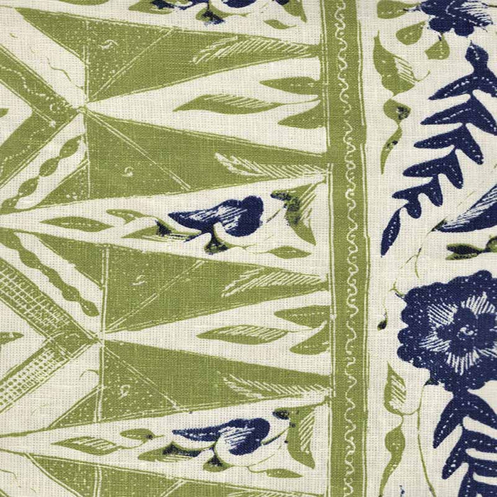 China Seas Biron Batik Jungle Green/new Navy Fabric Sample 7420-09