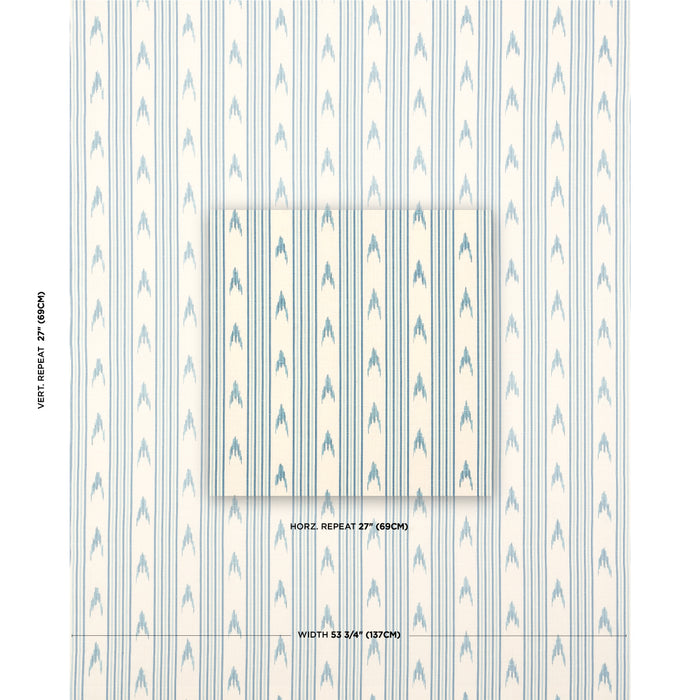 Schumacher Santa Barbara Ikat China Blue Fabric Sample 74223