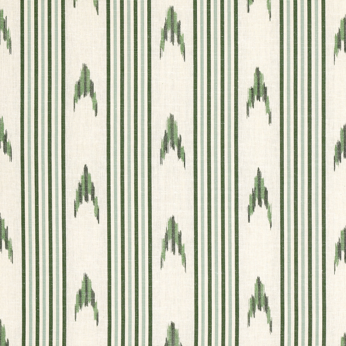 Schumacher Santa Barbara Ikat Leaf Green Fabric 74224