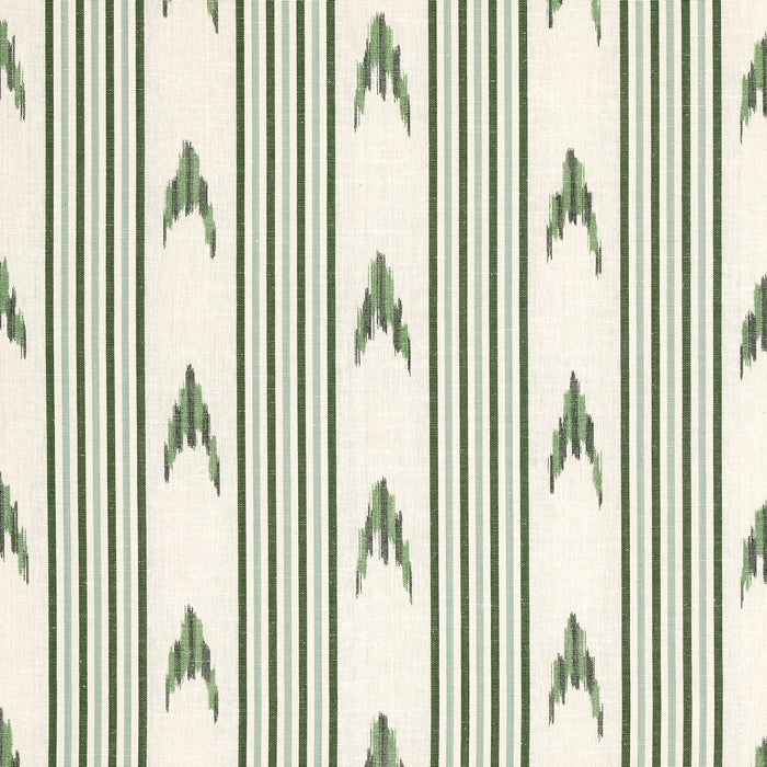 Schumacher Santa Barbara Ikat Leaf Green Fabric Sample 74224