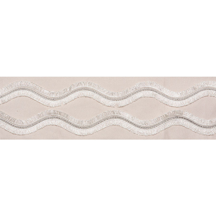 Schumacher Ogee Embroidered Tape Blush Trim Sample 74331