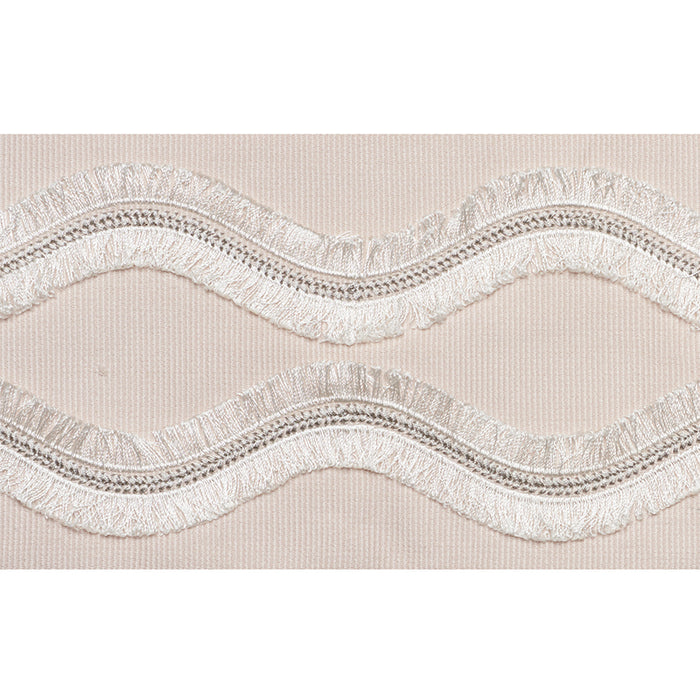 Schumacher Ogee Embroidered Tape Blush Trim Sample 74331