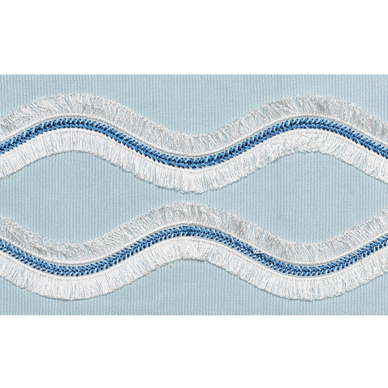 Schumacher Ogee Embroidered Tape Sky Trim 74332