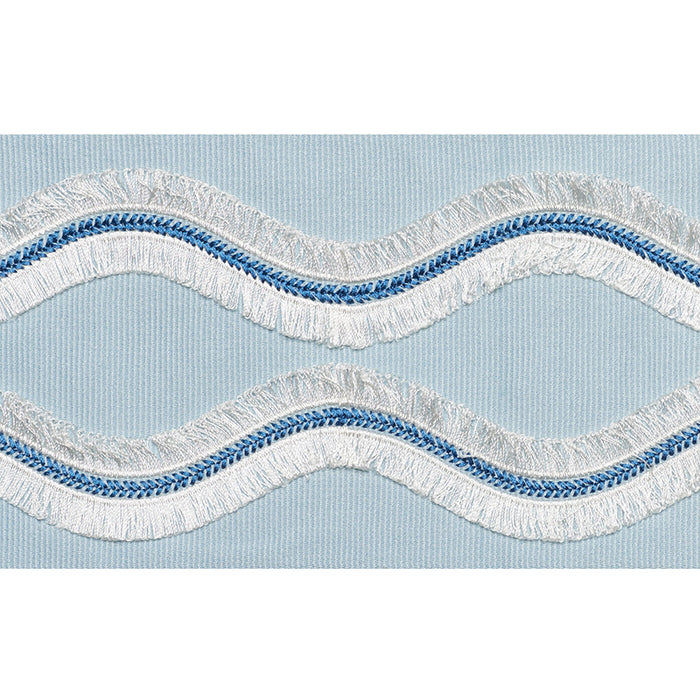 Schumacher Ogee Embroidered Tape Sky Trim 74332