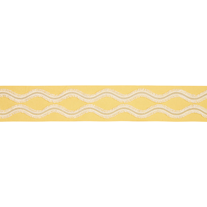 Schumacher Ogee Embroidered Tape Yellow Trim Sample 74333