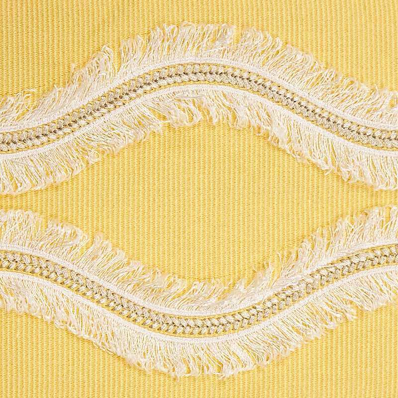 Schumacher Ogee Embroidered Tape Yellow Trim 74333