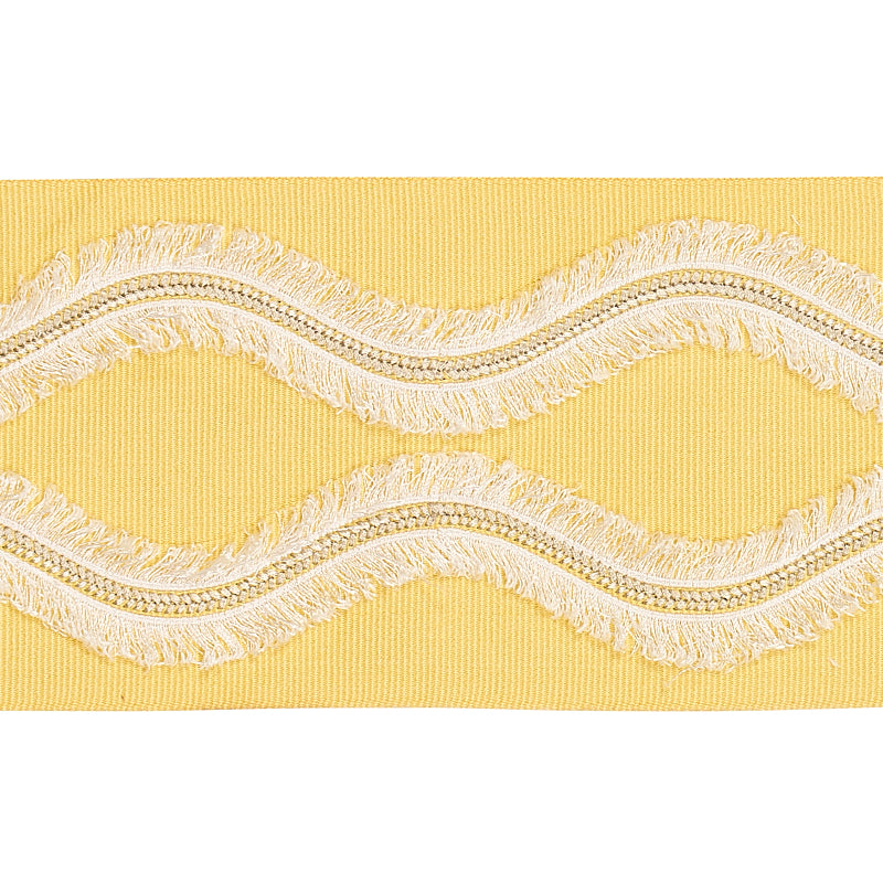 Schumacher Ogee Embroidered Tape Yellow Trim 74333