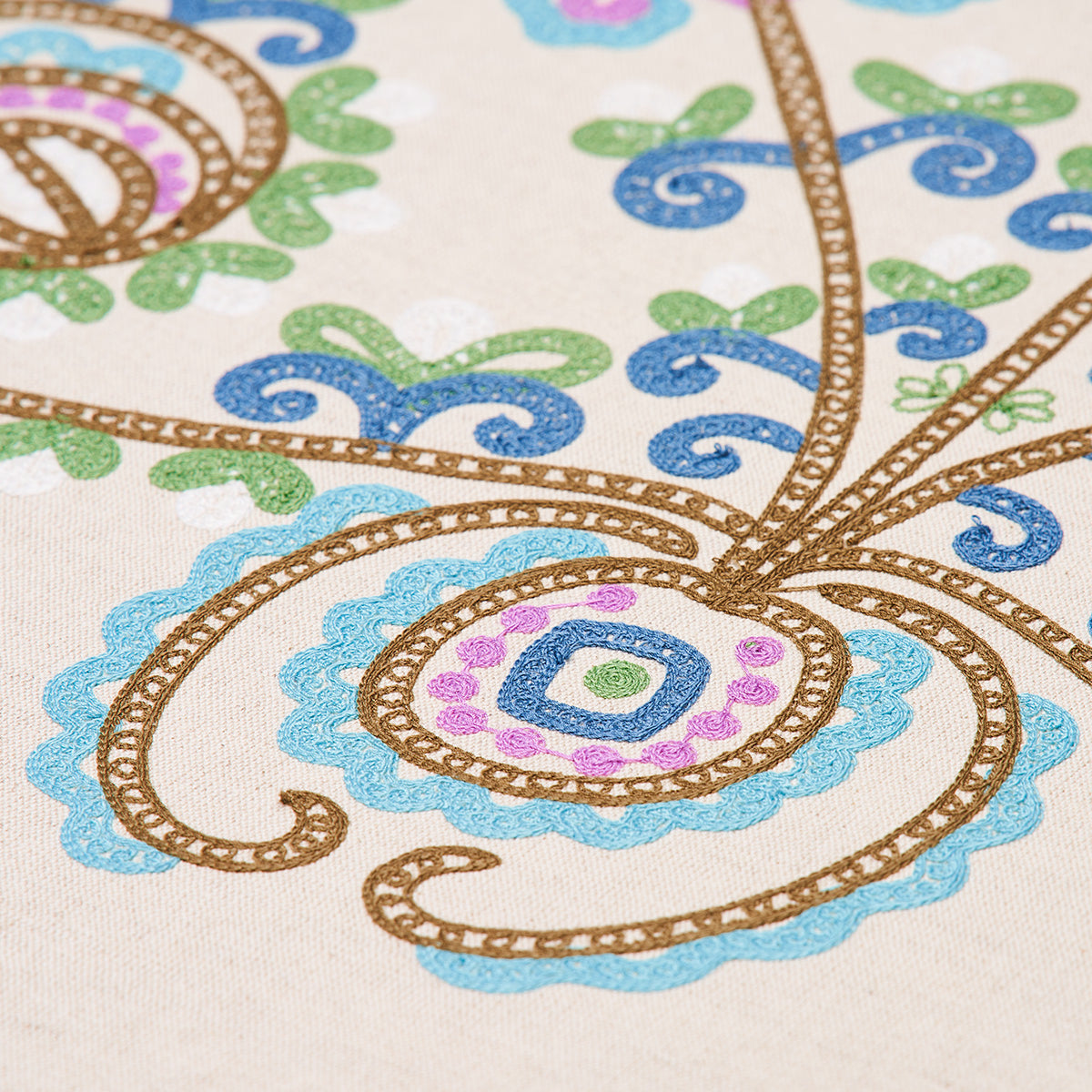 Schumacher Estrella Embroidery Jewel Fabric Sample 74453