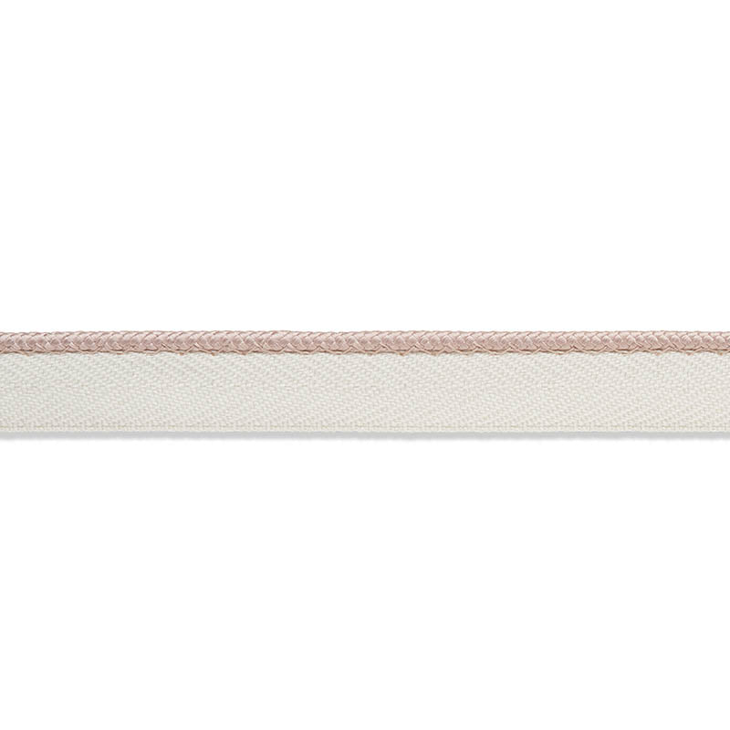 Schumacher Gustave Silk Lip Cord Narrow Blush Trim Sample 74536