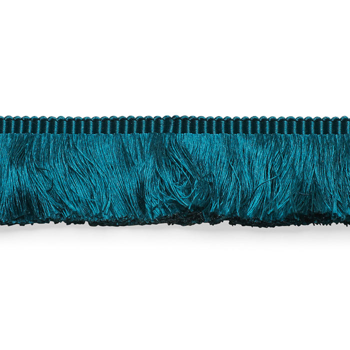 Schumacher Francois Silk Brush Fringe Peacock Trim Sample 74587