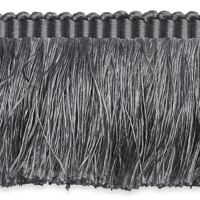 Schumacher Francois Silk Brush Fringe Grey Trim Sample 74593