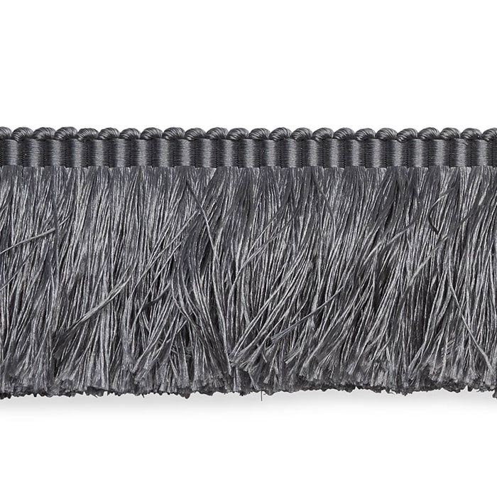 Schumacher Francois Silk Brush Fringe Grey Trim 74593