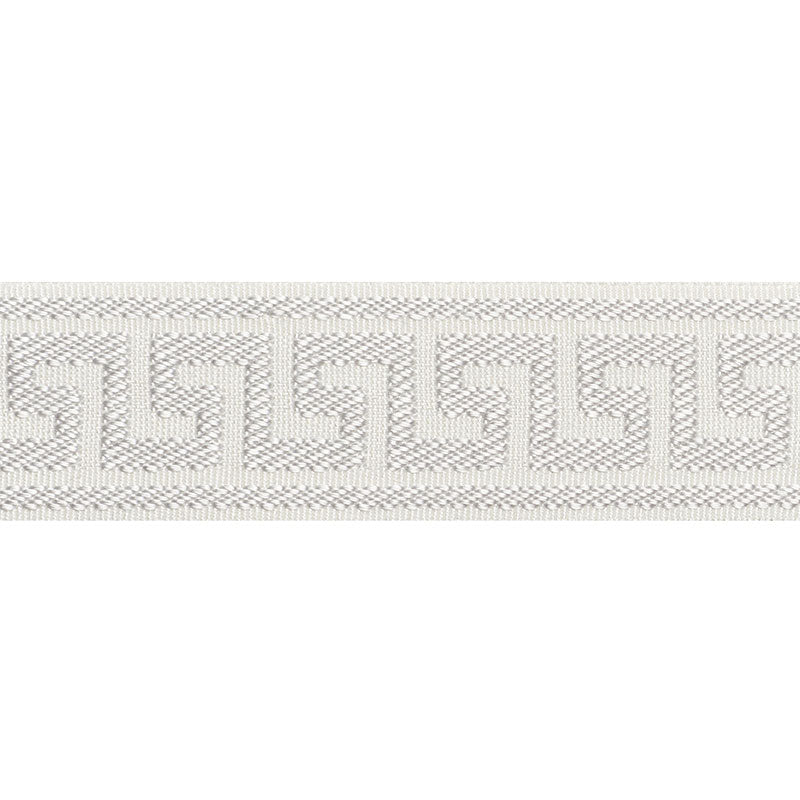 Schumacher Etienne Silk Greek Key Narrow Dove Trim 74680