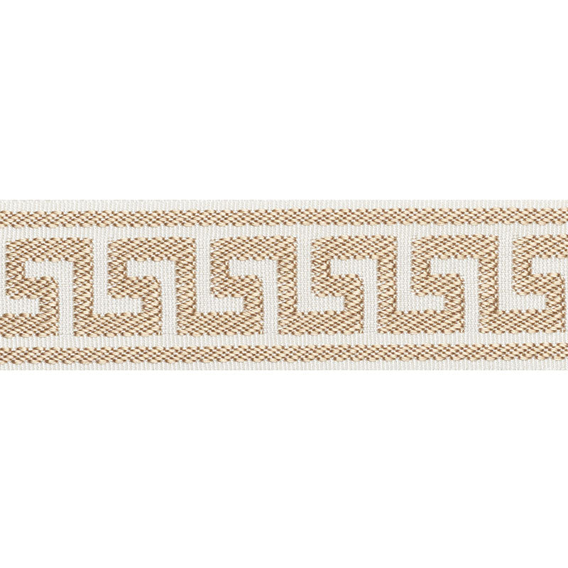 Schumacher Etienne Silk Greek Key Narrow Sand Trim 74682