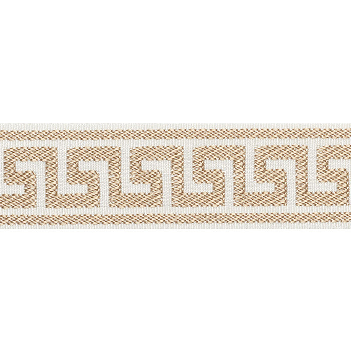 Schumacher Etienne Silk Greek Key Narrow Sand Trim 74682