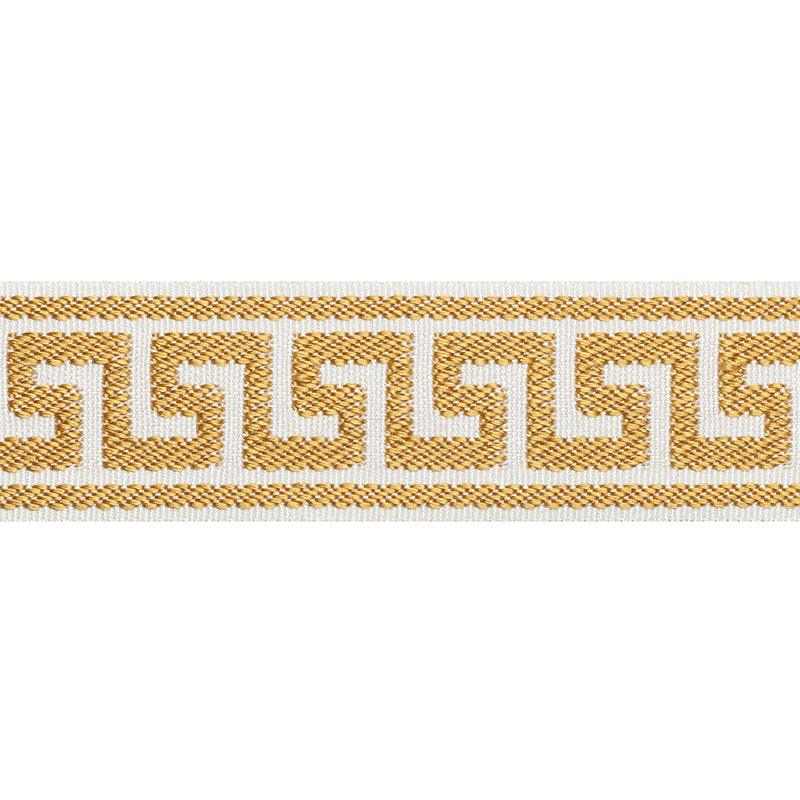 Schumacher Etienne Silk Greek Key Narrow Gold Trim 74683