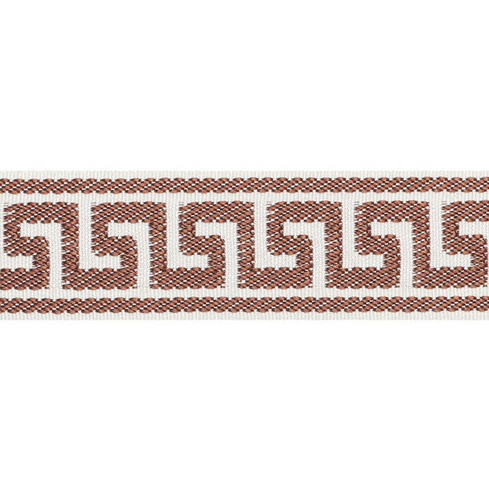 Schumacher Etienne Silk Greek Key Narrow Brown Trim Sample 74684