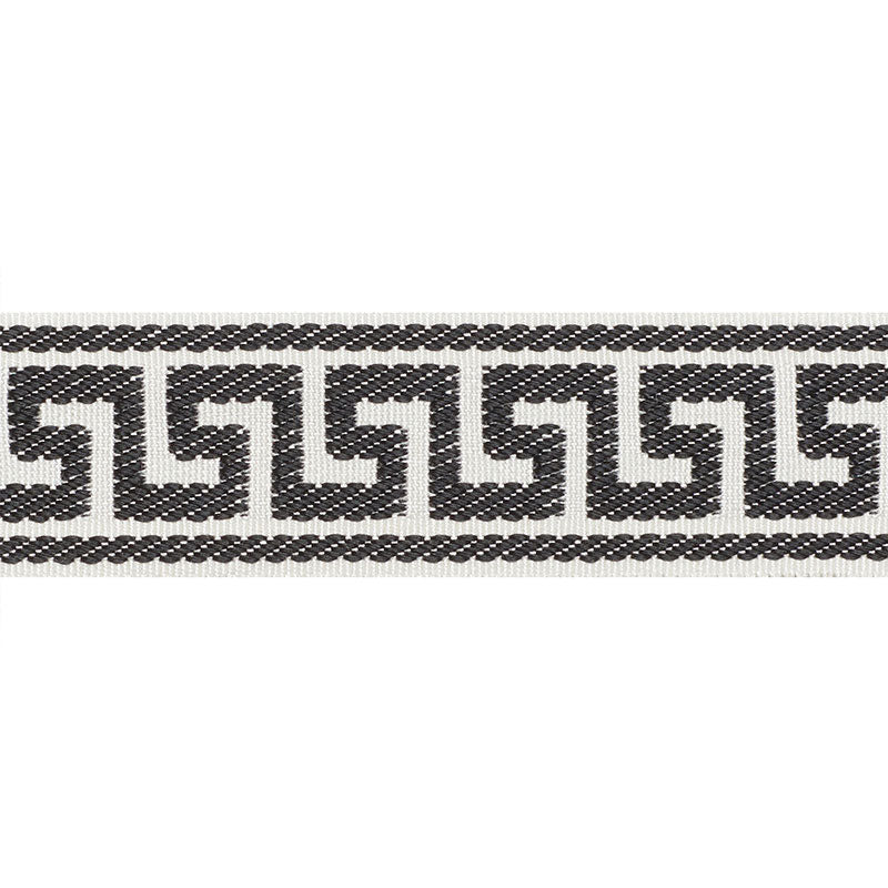 Schumacher Etienne Silk Greek Key Narrow Black Trim 74685