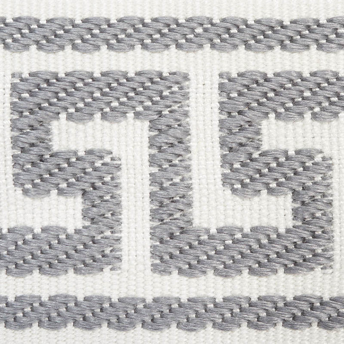 Schumacher Etienne Silk Greek Key Narrow Grey Trim 74688