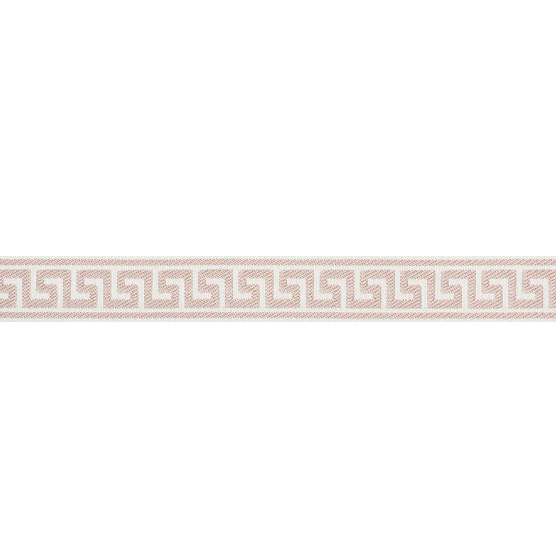 Schumacher Etienne Silk Greek Key Narrow Blush Trim Sample 74689