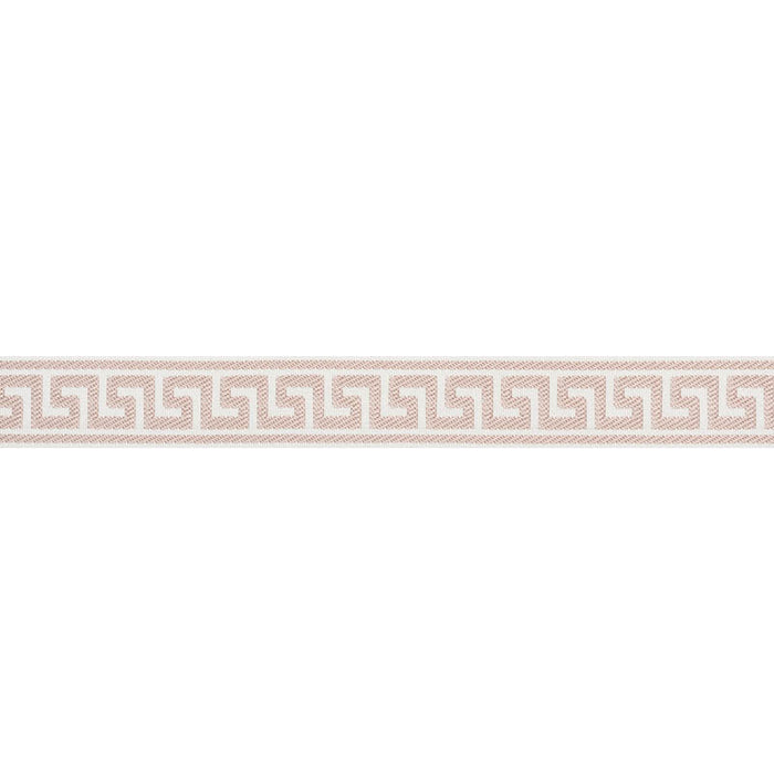 Schumacher Etienne Silk Greek Key Narrow Blush Trim Sample 74689