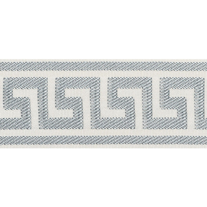 Schumacher Etienne Silk Greek Key Wide Cloud Trim Sample 74701