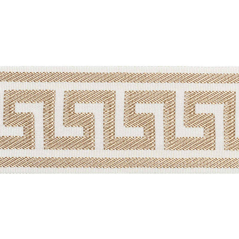 Schumacher Etienne Silk Greek Key Wide Sand Trim 74702