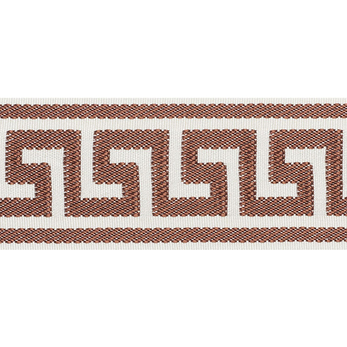 Schumacher Etienne Silk Greek Key Wide Brown Trim Sample 74704