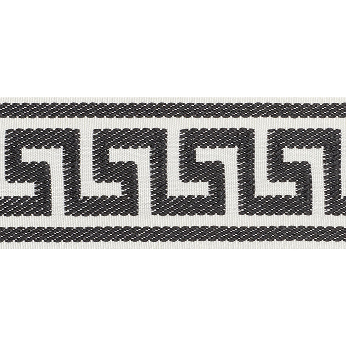 Schumacher Etienne Silk Greek Key Wide Black Trim Sample 74705