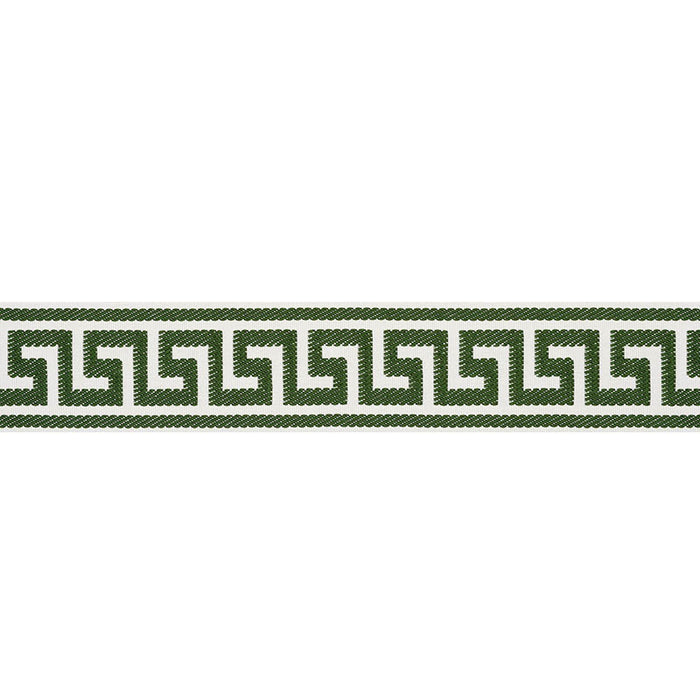 Schumacher Etienne Silk Greek Key Wide Emerald Trim 74707