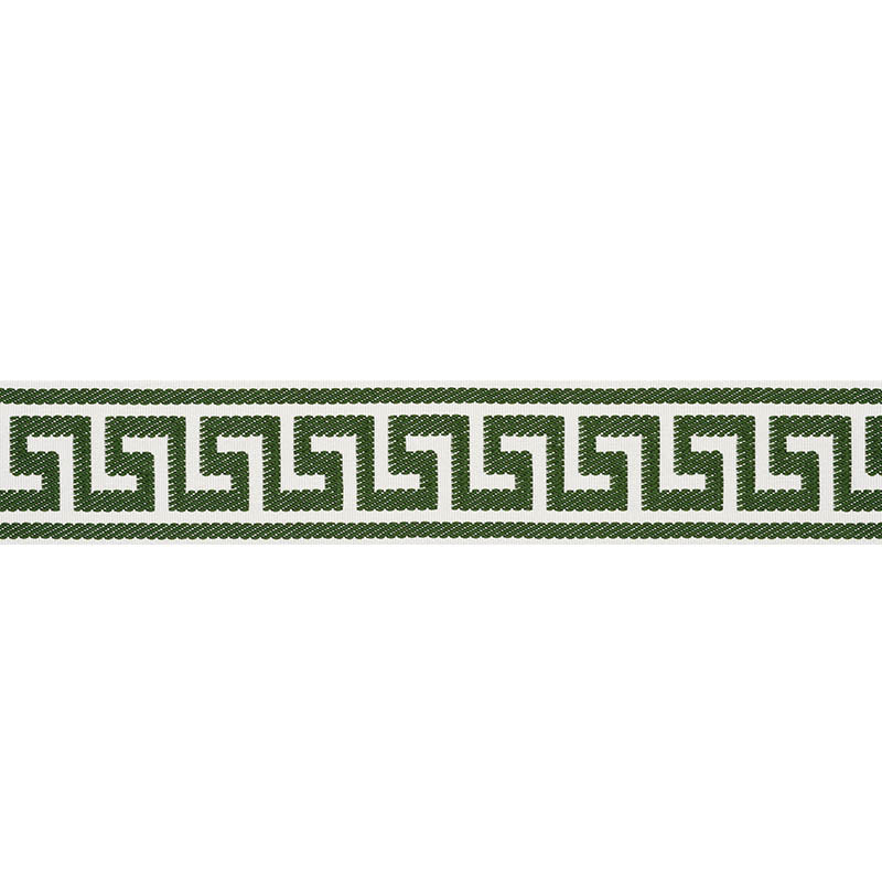 Schumacher Etienne Silk Greek Key Wide Emerald Trim Sample 74707