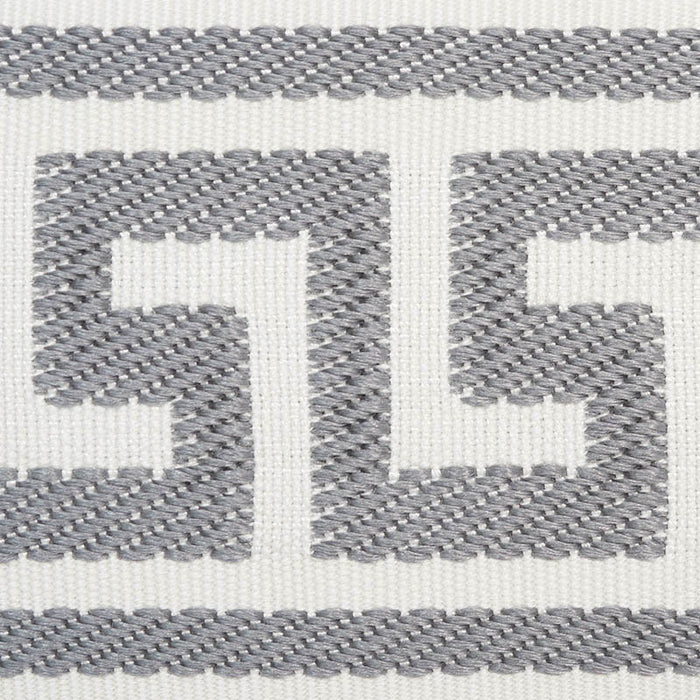 Schumacher Etienne Silk Greek Key Wide Grey Trim 74708