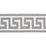 Schumacher Etienne Silk Greek Key Wide Grey Trim Sample 74708