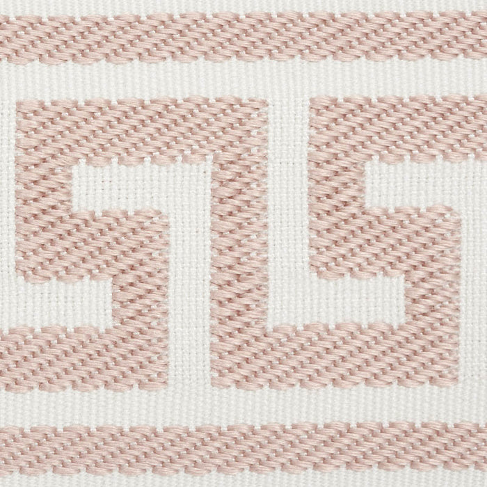 Schumacher Etienne Silk Greek Key Wide Blush Trim Sample 74709