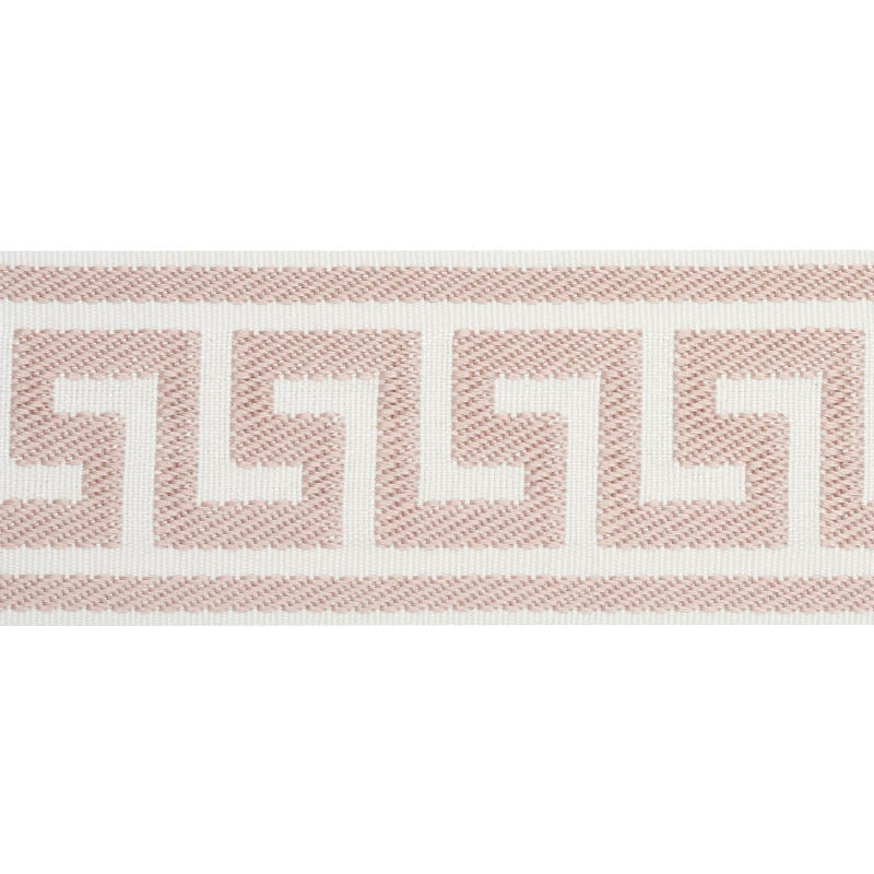 Schumacher Etienne Silk Greek Key Wide Blush Trim 74709