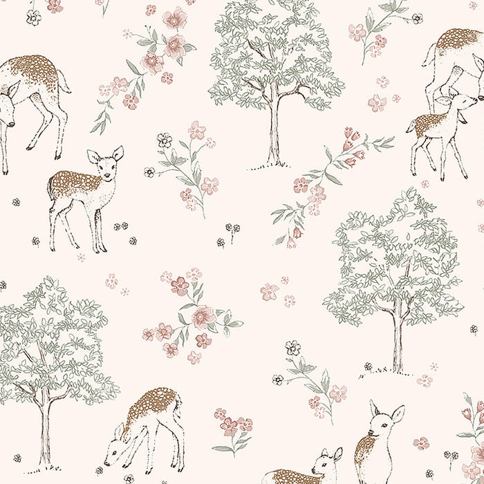 Schumacher Deer Love Blush Wallpaper 7473