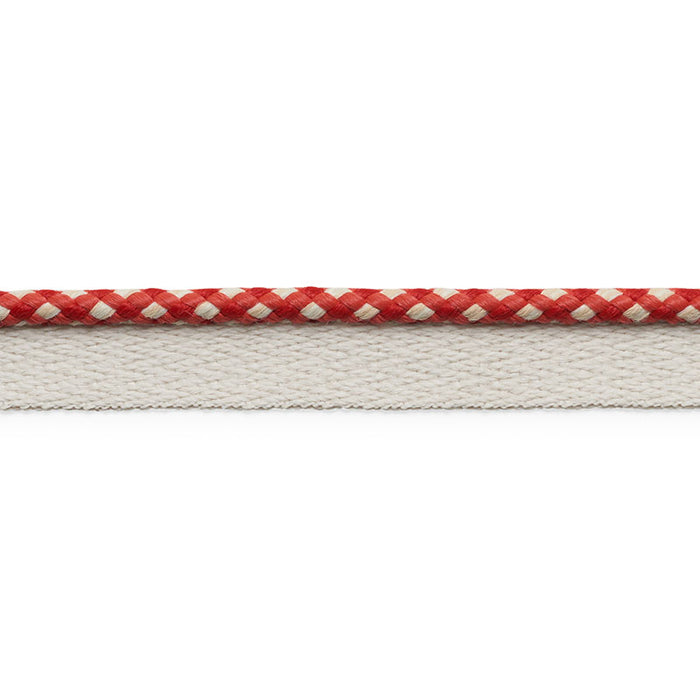 Schumacher Keaton Lip Cord Indoor/Outdoor Red Trim Sample 74905