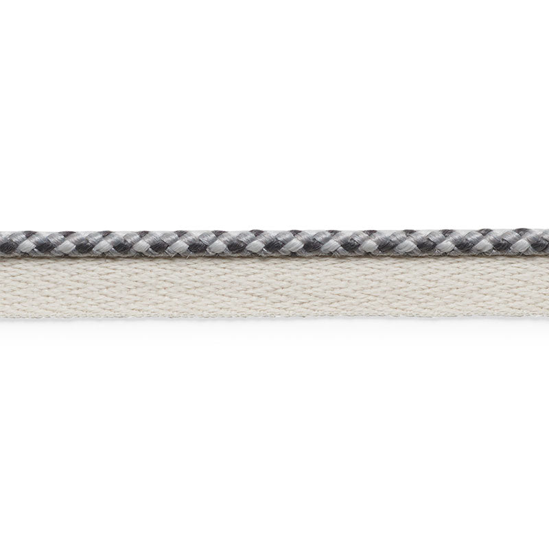 Schumacher Keaton Lip Cord Indoor/Outdoor Charcoal Trim 74906