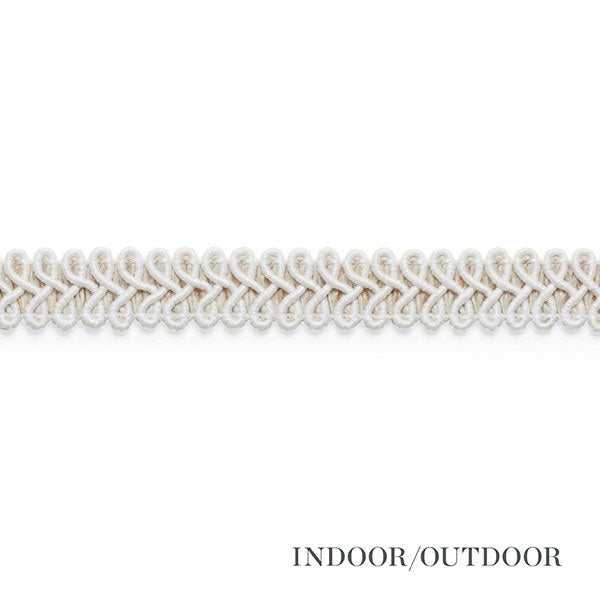 Schumacher Astor Braid Indoor/Outdoor Ivory Trim Sample 74960