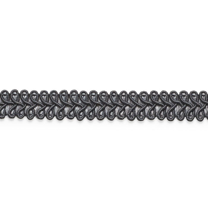 Schumacher Astor Braid Indoor/Outdoor Charcoal Trim Sample 74966