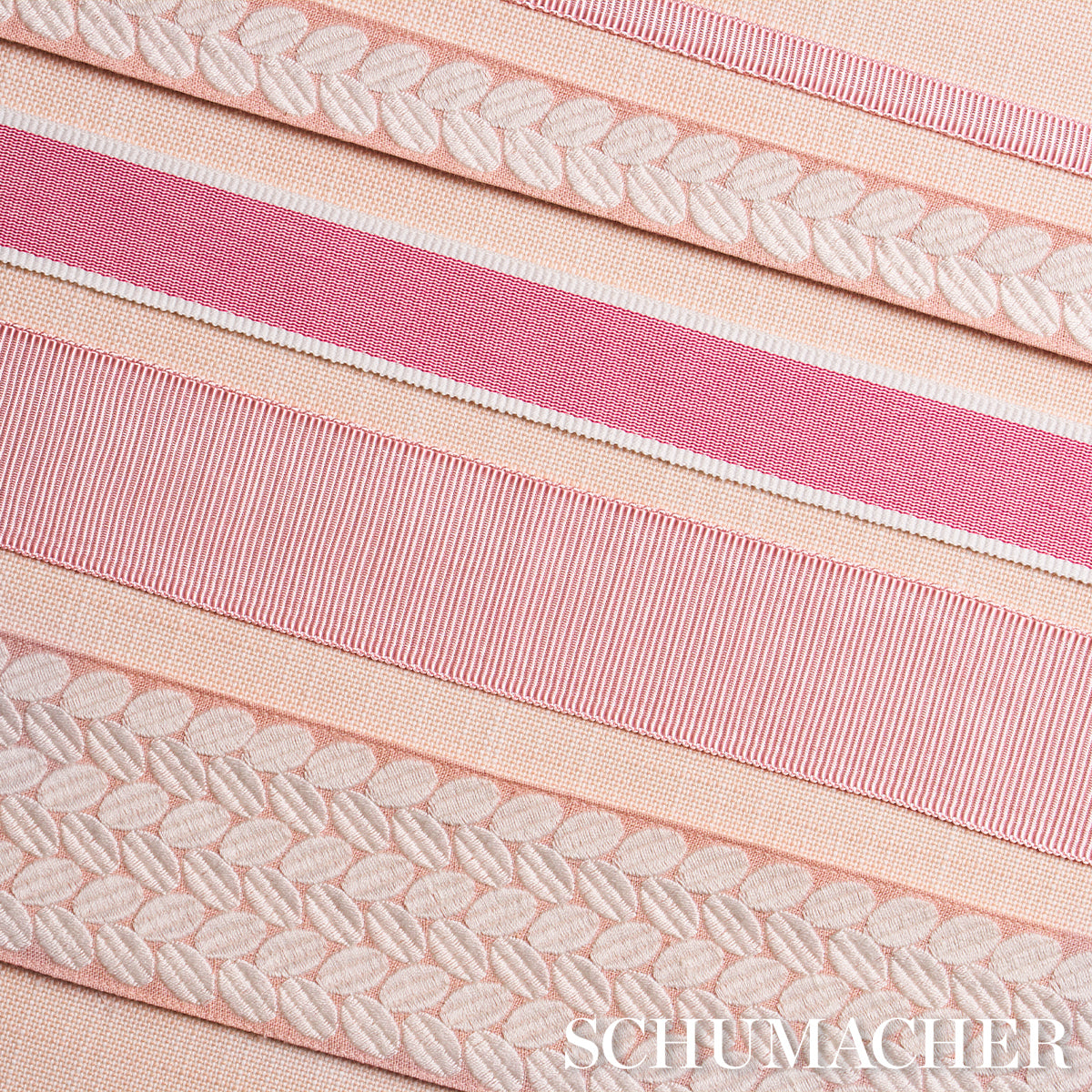 Schumacher Narrow Faille Tape Blush Trim 74993