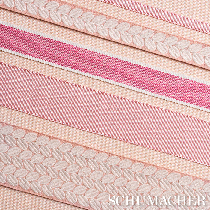 Schumacher Narrow Faille Tape Blush Trim Sample 74993